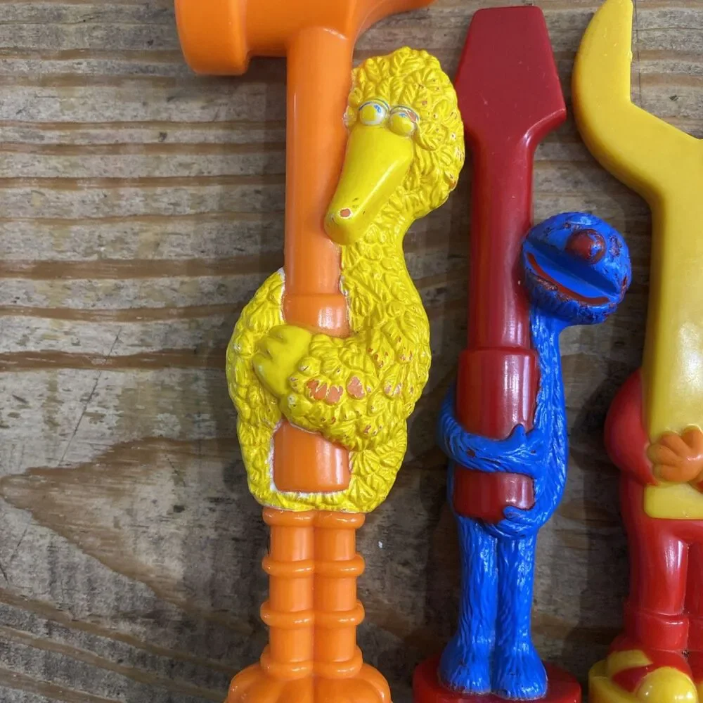 Sesame Street Workbench Tools – Lot of 4 – Big Bird Hammer, Grover Screwdriver